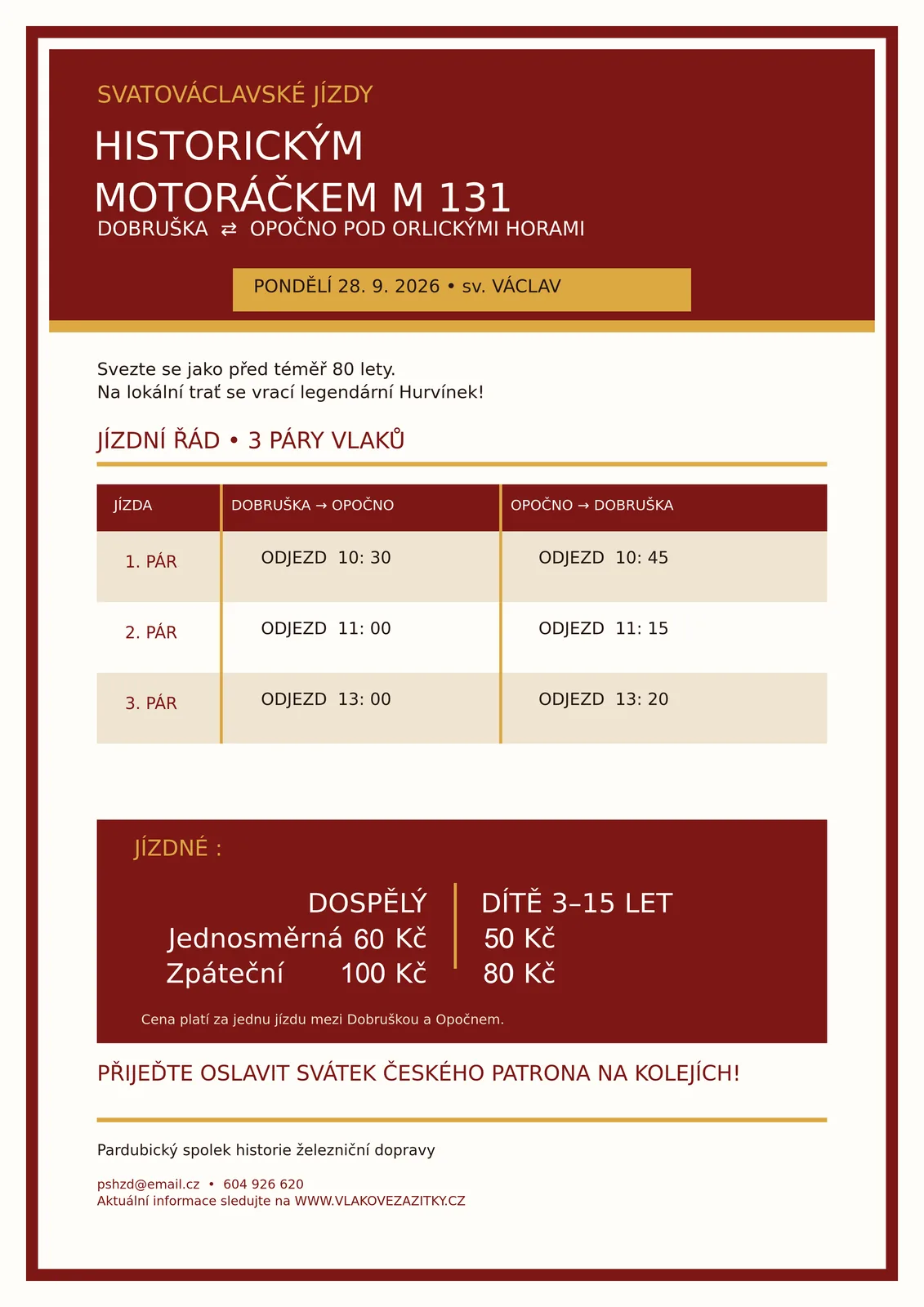 Plakát: Svatováclavské ježdění v Dobrušce